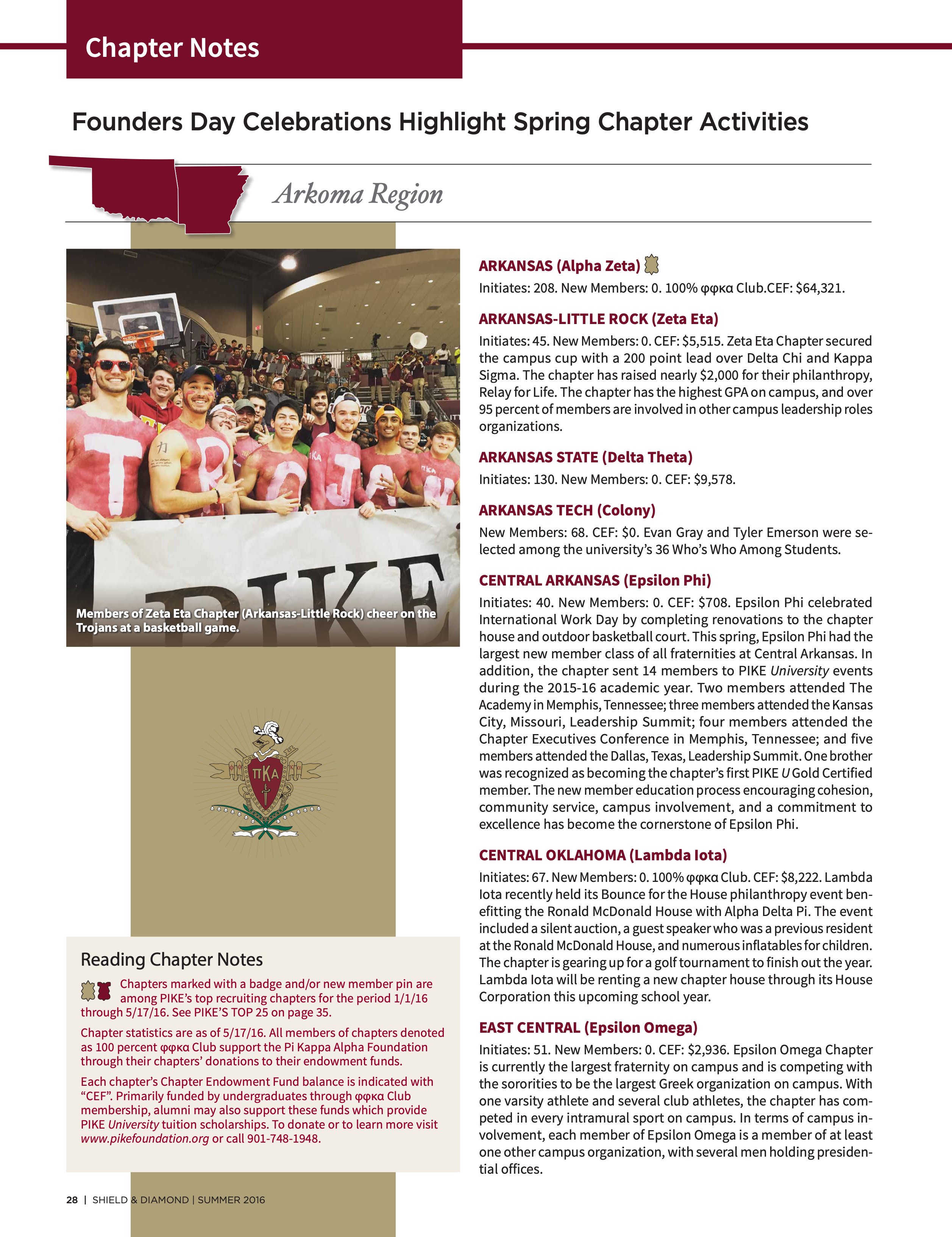 Chapter Notes, Summer 2016